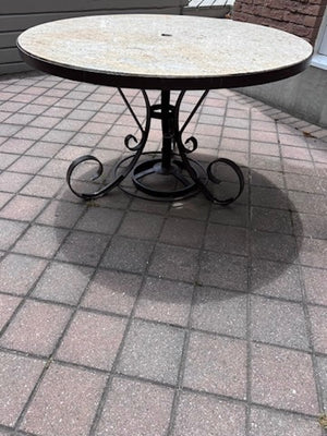 Round Granite Top Patio Table