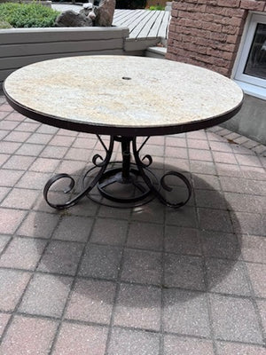 Round Granite Top Patio Table