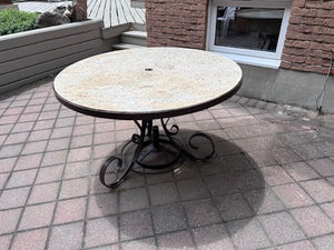 Round Granite Top Patio Table