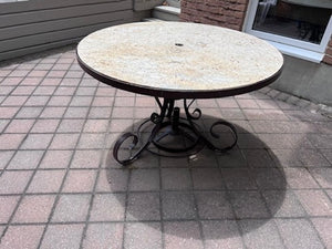 Round Granite Top Patio Table