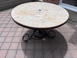 Round Granite Top Patio Table