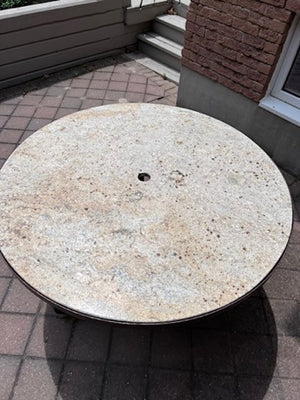 Round Granite Top Patio Table