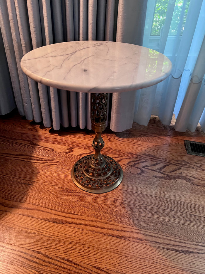 Small Round Marble Top Accent Table