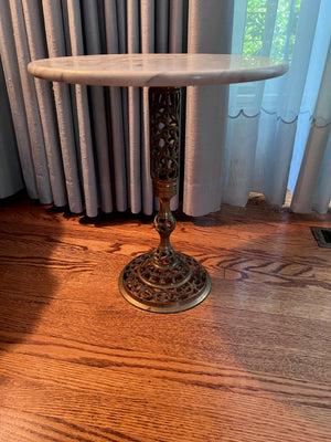 Small Round Marble Top Accent Table