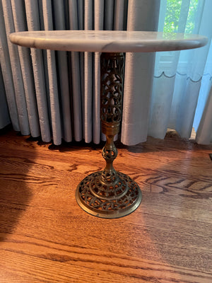 Small Round Marble Top Accent Table