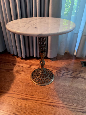 Small Round Marble Top Accent Table