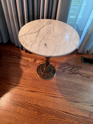 Small Round Marble Top Accent Table