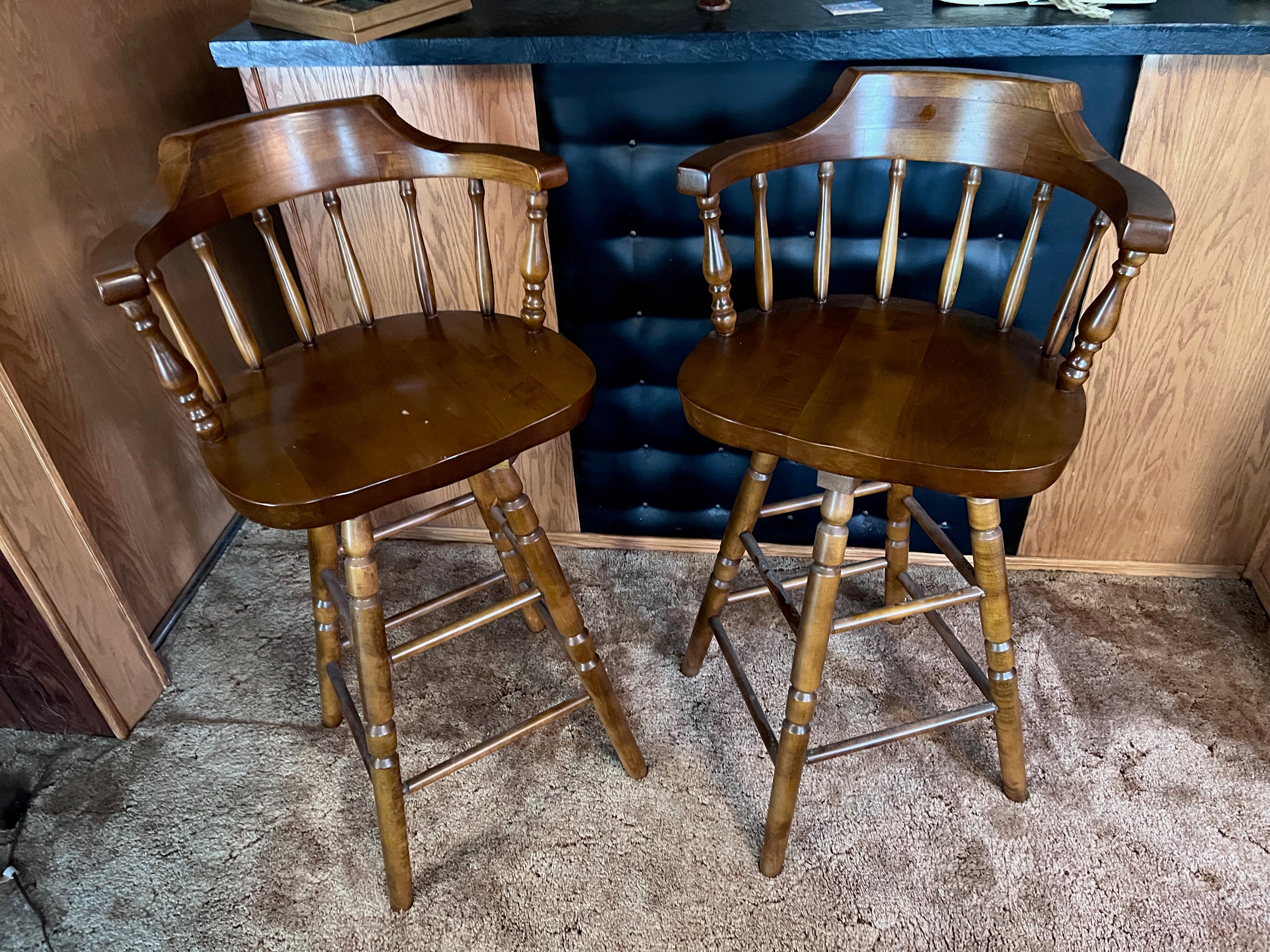 2 Solid Wood Bar Stools – Sell My Stuff Canada - Canada's Content