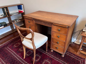 Antique Solid Oak Executive Desk w/Chair