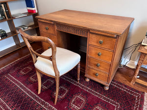 Antique Solid Oak Executive Desk w/Chair