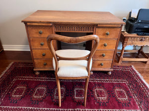 Antique Solid Oak Executive Desk w/Chair