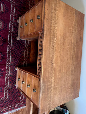 Antique Solid Oak Executive Desk w/Chair