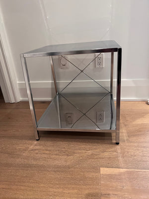 Pair of CB2 Harvey Chrome Side Tables