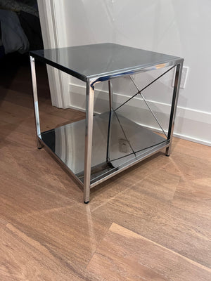 Pair of CB2 Harvey Chrome Side Tables