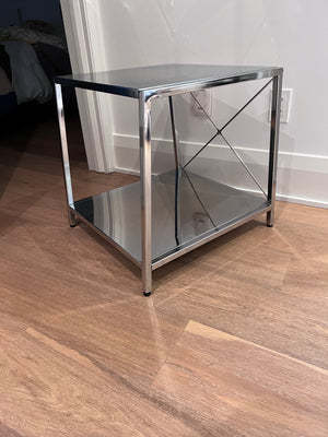 Pair of CB2 Harvey Chrome Side Tables