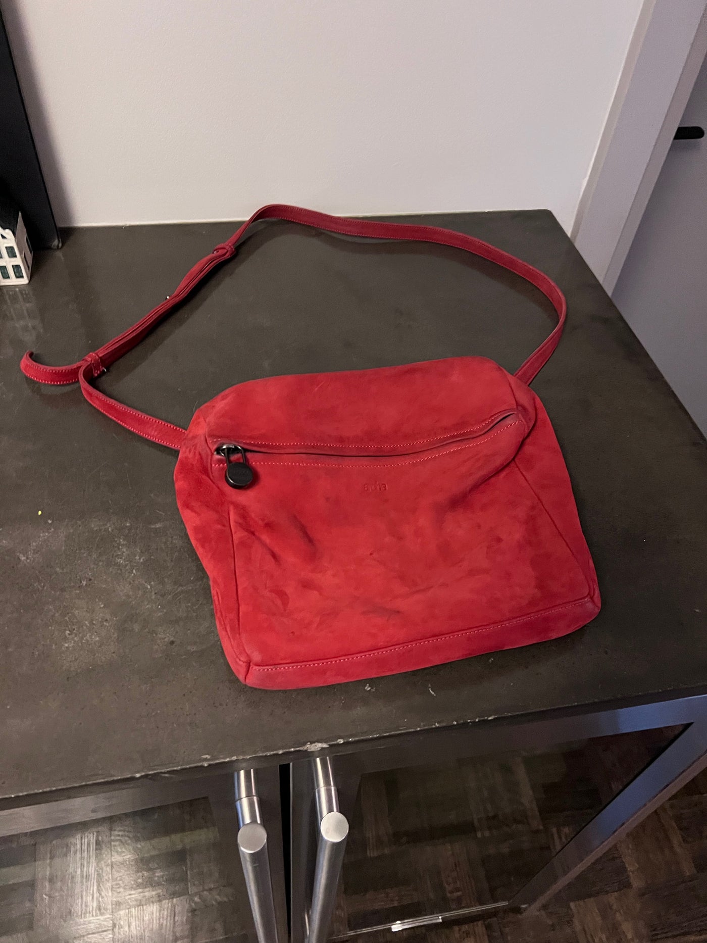 ARCHE Nubuck Suede Red Purse