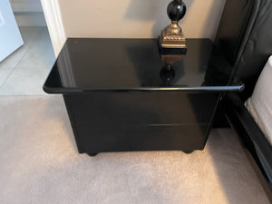 Pair of Vintage Black Lacquered Nightstands