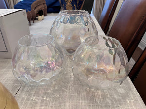 3 HomeSense Glass Candle Holders