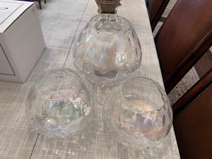 3 HomeSense Glass Candle Holders