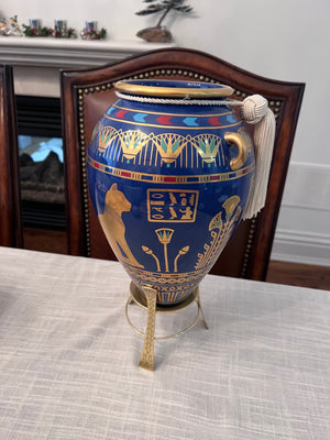 'The Franklin Mint' The Golden Vase of Bast by Roushdy Iskander Garas, Hand Decorated with 24KT Gold