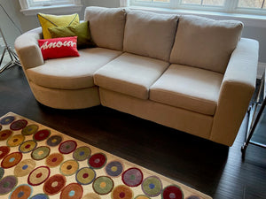 Right Facing Decor-Rest Beige Sofa