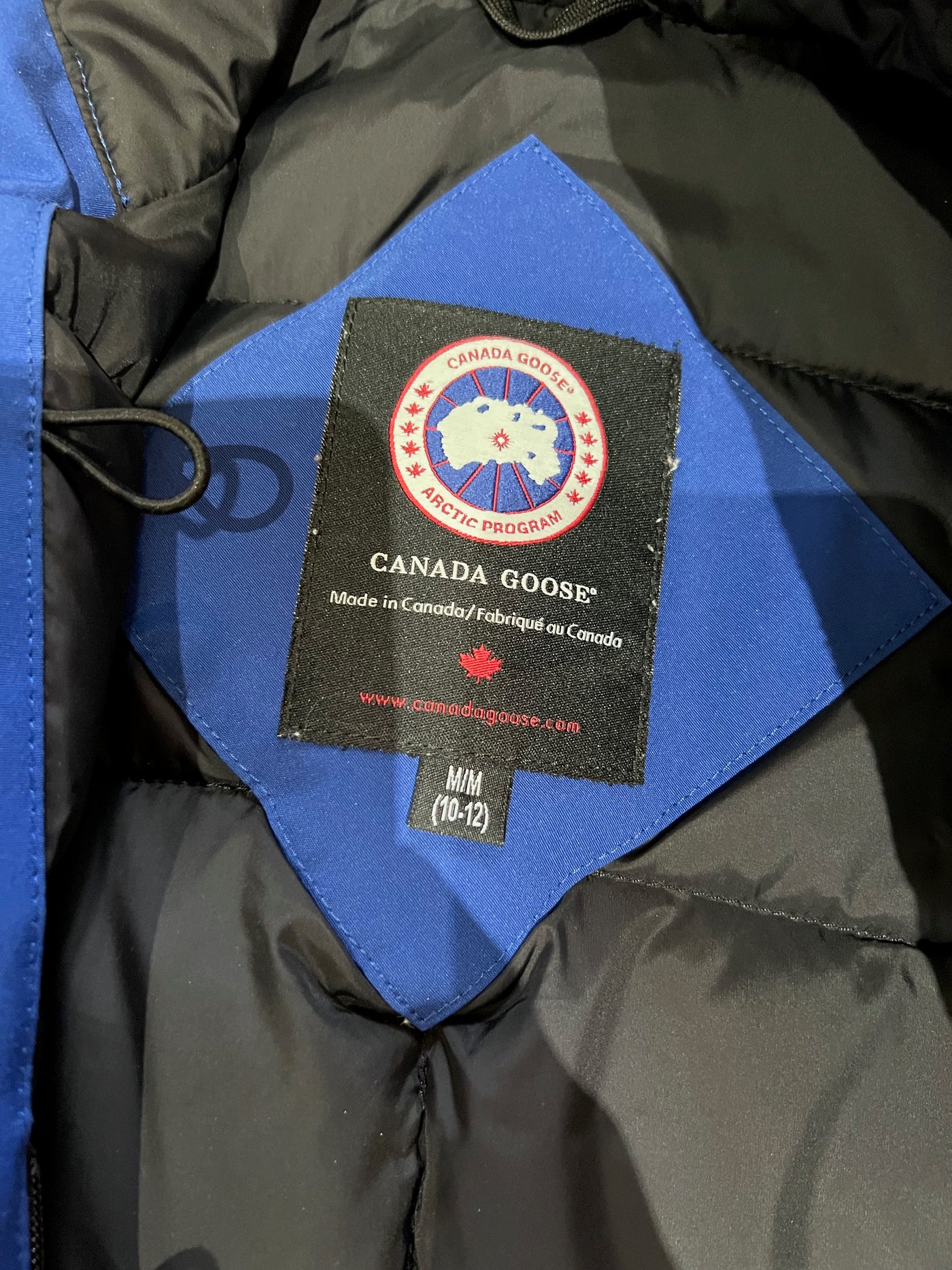 Youth Canada Goose Brittania Parka in Pacific Blue, Size M (10-12