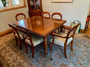 Lionel Rawlinson Dining Table + 8 Chairs (+extra leaves)