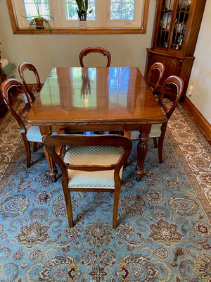 Lionel Rawlinson Dining Table + 8 Chairs (+extra leaves)