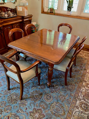 Lionel Rawlinson Dining Table + 8 Chairs (+extra leaves)