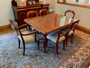 Lionel Rawlinson Dining Table + 8 Chairs (+extra leaves)