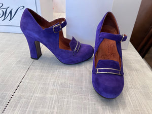 Women's Chie Mihara Purple Suede Pumps- Size 36.5