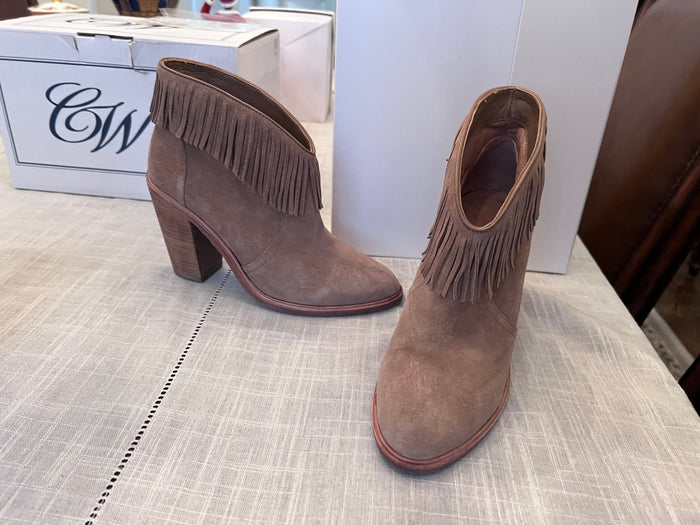 Joie Tan Leather Tassel Boot Size 38