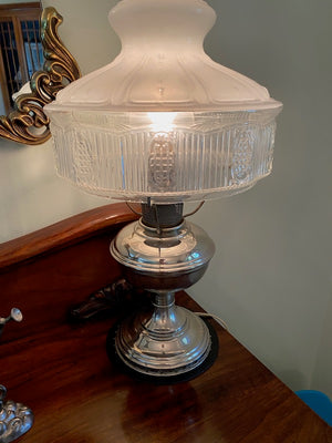 Vintage "Aladdin" Retrofitted Oil Lamp Into a Table Lamp