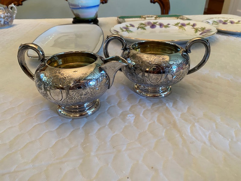 Vintage silver plate on sale sugar and creamer