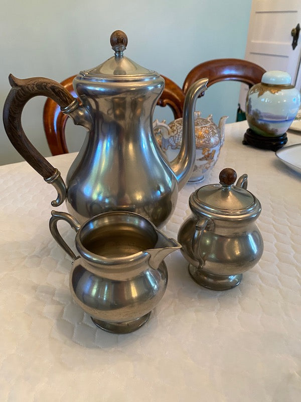 MCM 3 Piece Royal Holland Daalderop Pewter Tea Set