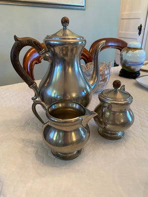 MCM 3 Piece Royal Holland Daalderop Pewter Tea Set