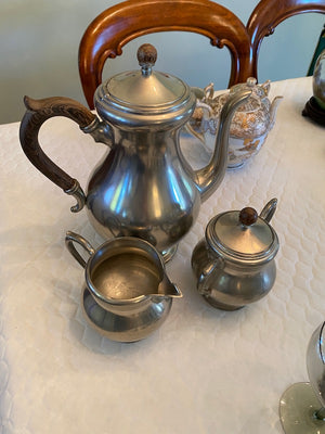 MCM 3 Piece Royal Holland Daalderop Pewter Tea Set