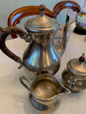 MCM 3 Piece Royal Holland Daalderop Pewter Tea Set