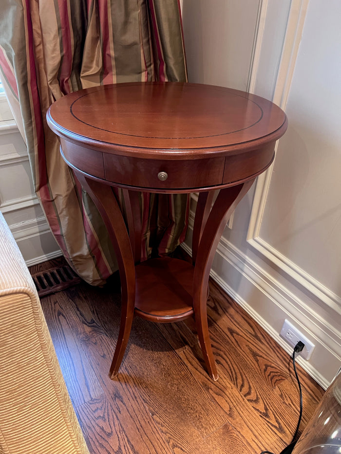 Round Wood Accent Table