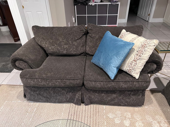 Upholstered Grey Love Seat