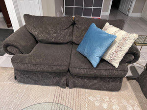 Upholstered Grey Love Seat