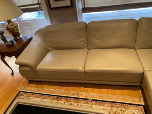 Beige Leather Sectional Sofa