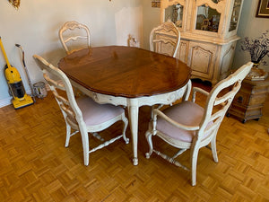 French Provincial Style Dining Table + 4 Chairs