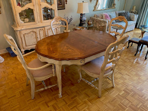 French Provincial Style Dining Table + 4 Chairs