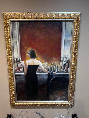 Oil Painting- Lady at Bar