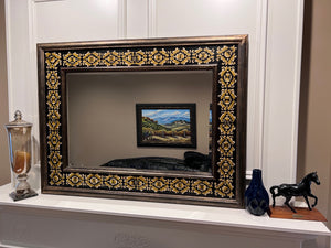 Double Border Mirror, with Gold Painted Accents