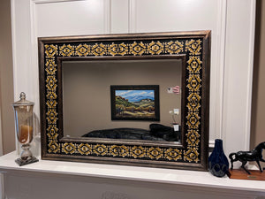 Double Border Mirror, with Gold Painted Accents