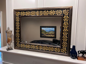 Double Border Mirror, with Gold Painted Accents