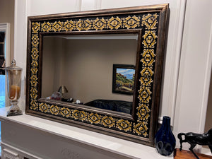 Double Border Mirror, with Gold Painted Accents