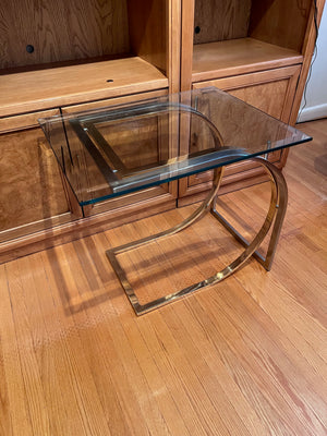 Vintage Square Glass Side Table